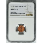 1 grosz 1939 - NGC MS65 RB