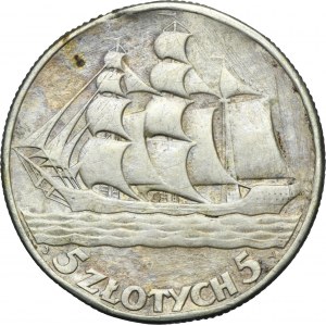 Żaglowiec, 5 złotych 1936