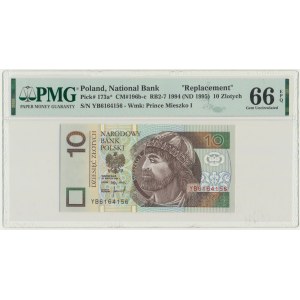 10 złotych 1994 - YB - PMG 66 EPQ - seria zastępcza