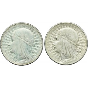 Zestaw, Głowa Kobiety, 10 złotych 1932-1933 (2 szt.)