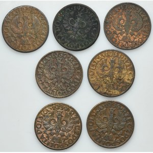 Zestaw, 5 groszy 1923-1939 (7 szt.)