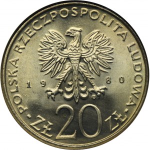 20 złotych 1980 50 lat Daru Pomorza - GCN MS65