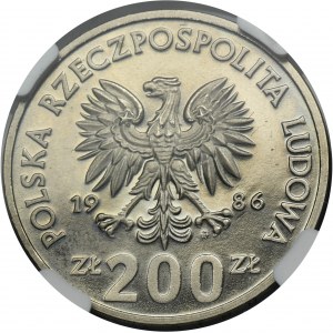 PRÓBA NIKIEL, 200 złotych 1986 Władysław I Łokietek - NGC PF67 ULTRA CAMEO