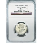 Papal State, Vatican, Pius IX, 20 Baiocchi Rome 1865 R - NGC MS62