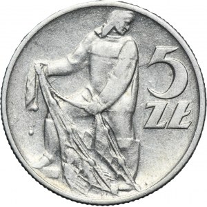 5 złotych 1958 Rybak - wąska ósemka