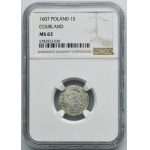 Duchy of Courland, Friedrich and Wilhelm Kettler, Schilling Mitau 1607 - NGC MS63 - RARE