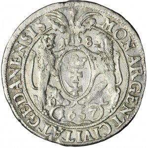 John II Casimir, 1/4 Thaler Danizg 1657 DL - RARE, ex. Potocki