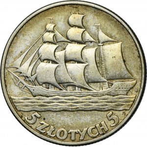 Żaglowiec, 5 złotych 1936
