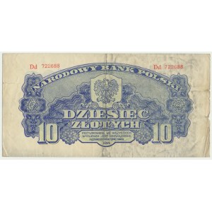10 złotych 1944 ...owe - Dd - rzadka odmiana