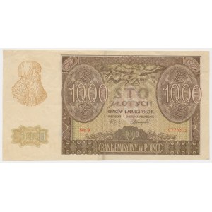 100 złotych 1940 PRZERÓBKA na 1.000 zł 1960