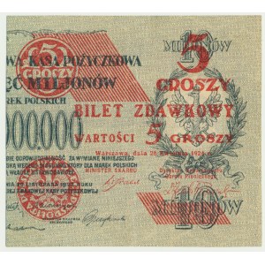 5 groszy 1924 - prawa połowa -