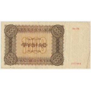 1.000 złotych 1945 - Dh - rzadka seria zastępcza