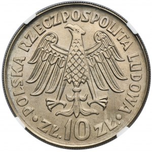 10 złotych 1964 Kazimierz Wielki - NGC MS63 - wypukły napis na awersie