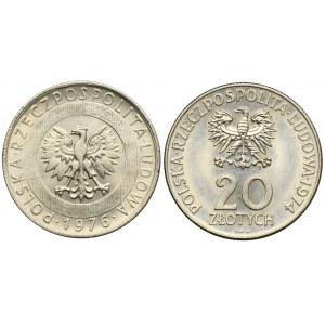 Zestaw, 20 złotych 1974 i 1976 (2 szt.)