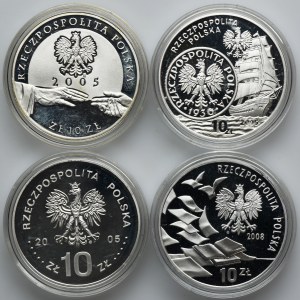 Zestaw, 10 złotych 2005-2008 (4 szt.)