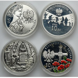 Zestaw, 10 złotych 2002-2005 (4 szt.)