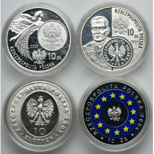 Zestaw, 10 złotych 2004-2007 (4 szt.)