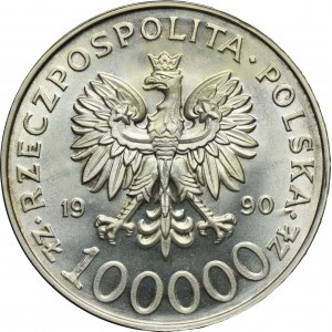 100.000 złotych 1990 Solidarność - TYP A