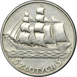 Żaglowiec, 5 złotych 1936