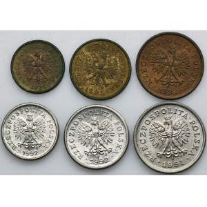 Zestaw, 1-50 groszy 1991-1992 (6 szt.)