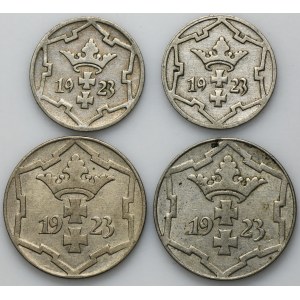 Set, Free City of Danzig, 5 and 10 pfennig (4 pcs.)