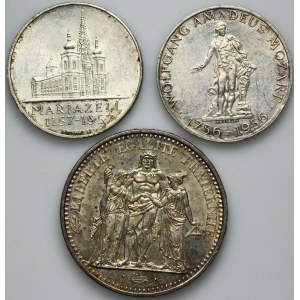 Set, Austria and France, 25 Schilling and 10 Francs (3 pcs.)