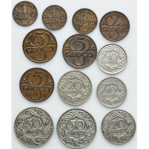 Zestaw, 1-50 groszy 1923-1939 (13 szt.)