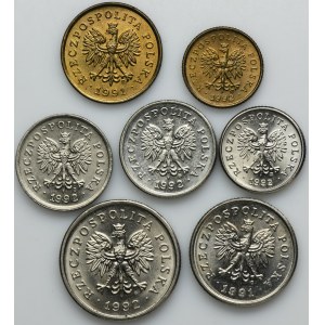 Zestaw, 1-50 groszy i 1 złoty 1991-1992 (7 szt.)