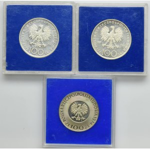 Zestaw, 100 złotych 1974-1976 (3 szt.)
