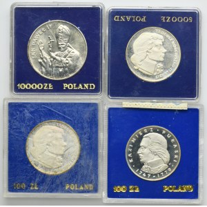 Zestaw, 100 złotych i 10.000 złotych 1976-1987 (4 szt.)