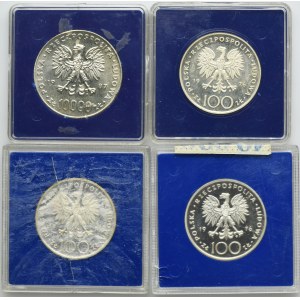 Zestaw, 100 złotych i 10.000 złotych 1976-1987 (4 szt.)