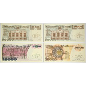 Set, 10,000-50,000 zlotys 1988-93 (4 pieces).