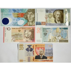 Zestaw, banknoty kolekcjonerskie 10-50 złotych 2006-22 (5 szt.)