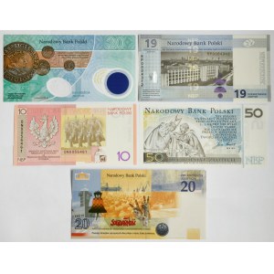 Zestaw, banknoty kolekcjonerskie 10-50 złotych 2006-22 (5 szt.)