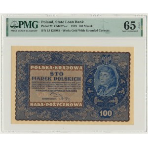 100 marek 1919 - IJ Serja J - PMG 65 EPQ