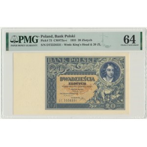 20 złotych 1931 - DT. - PMG 64