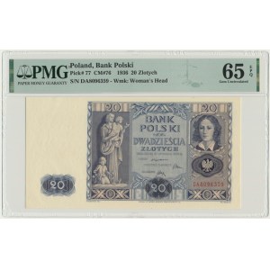 20 złotych 1936 - DA - PMG 65 EPQ