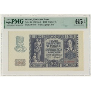 20 złotych 1940 - K - PMG 65 EPQ