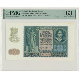 50 złotych 1940 - A - PMG 63