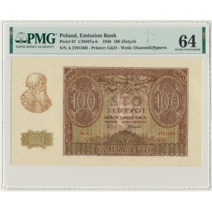 100 złotych 1940 - A - PMG 64