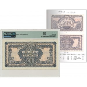 500 złotych 1944 ...owym - AC - RADAR - PMG 45