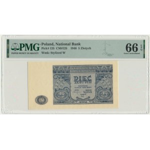 5 złotych 1946 - PMG 66 EPQ
