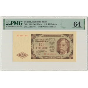 10 złotych 1948 - AY - PMG 64