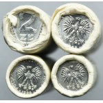 Zestaw, Rulon bankowy (x4), 1 złoty i 2 złote 1989 (200 szt.)