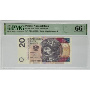 20 złotych 2012 - AB - PMG 66 EPQ