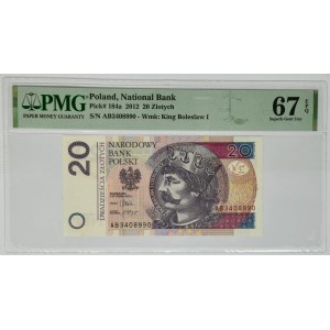 20 złotych 2012 - AB - PMG 67 EPQ