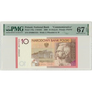 10 złotych 2008 - 90. Rocznica Odzyskania Niepodległości - PMG 67 EPQ