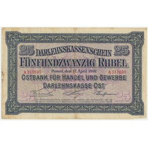 Posen, 25 Rubles 1916 - A -