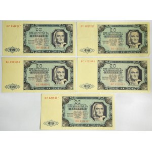 Zestaw, 20 złotych 1948 (5 szt.)