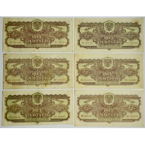 Zestaw, 5 złotych 1944 (6 szt.)
